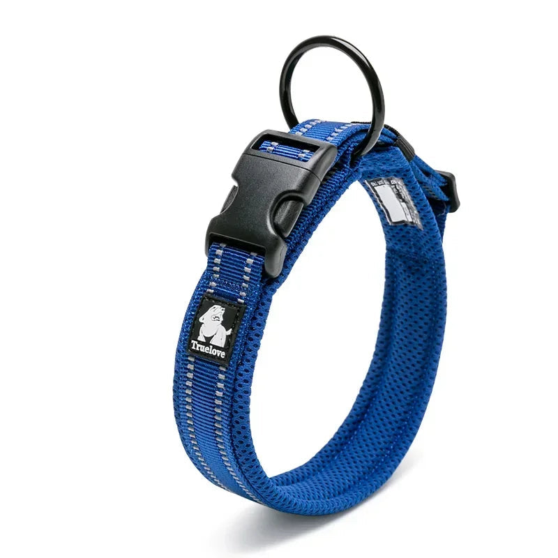 Adjustable Reflective Dog Collar – Padded Mesh, All-Weather