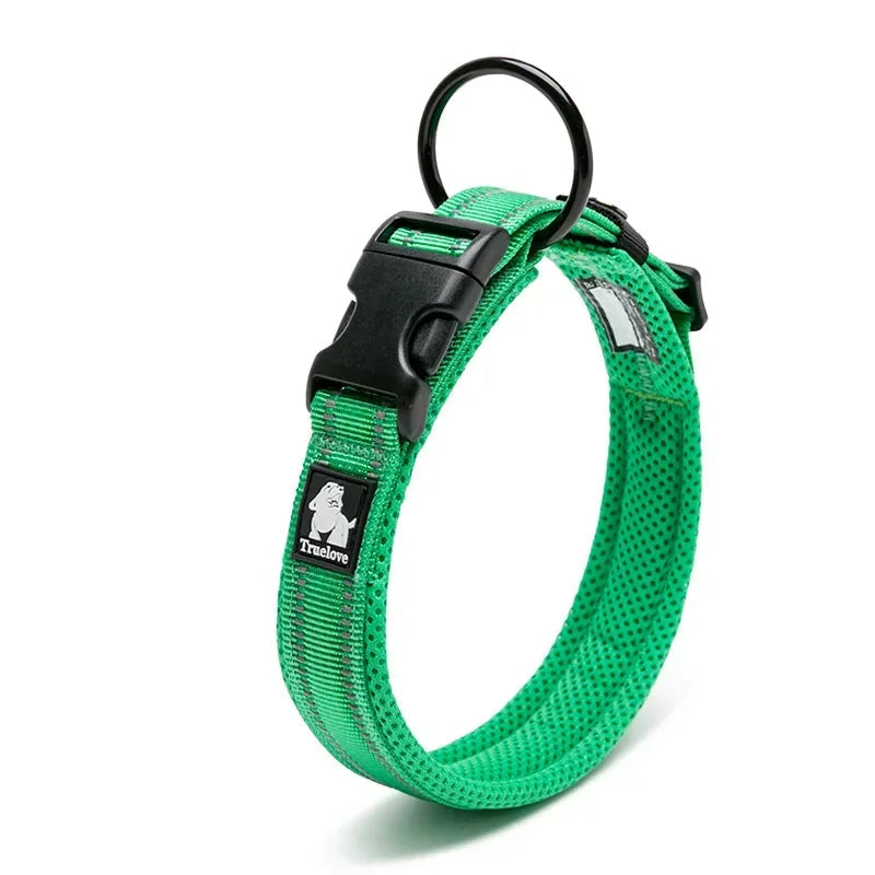 Adjustable Reflective Dog Collar – Padded Mesh, All-Weather