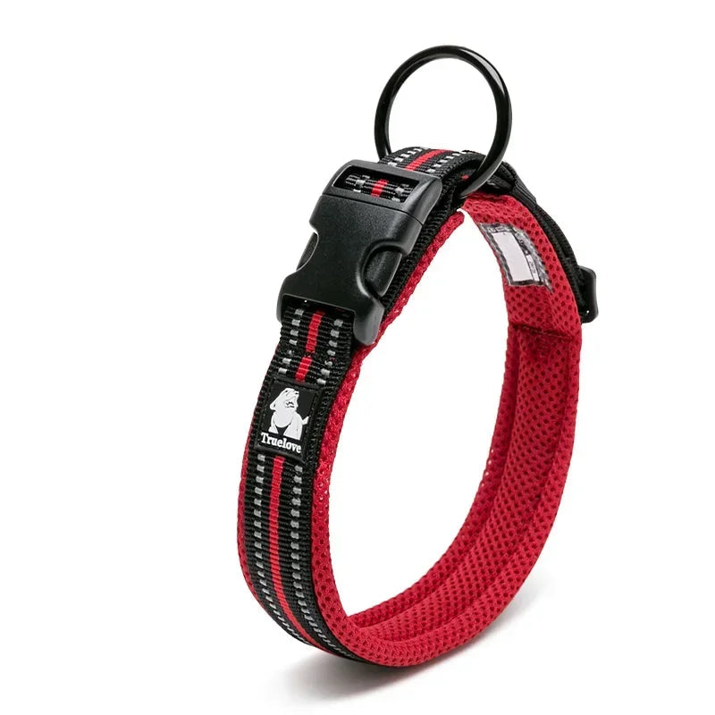 Adjustable Reflective Dog Collar – Padded Mesh, All-Weather